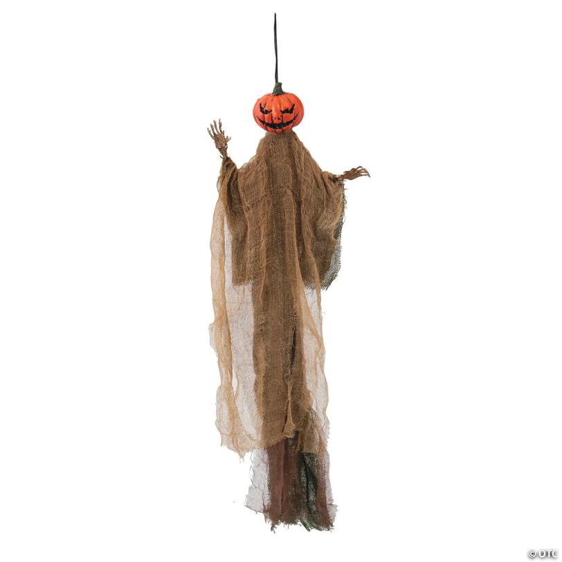 2 Ft. Hanging Green Pumpkin Man Halloween Decoration