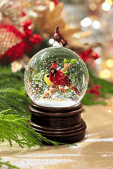 8" Penguin or Cardinal Snow Globe