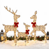 3-Piece Lighted Reindeer Family Outdoor Christmas Set