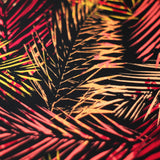 Electric Tropics Nylon Spandex Fabric - Tropical Palm Leaf Print, Multi, Orange-Red, Green-Blue, Pink-Purple, 58-60" Width (1 Yard)