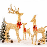 3 Piece Lighted Reindeer Set Christmas Yard Decor LED