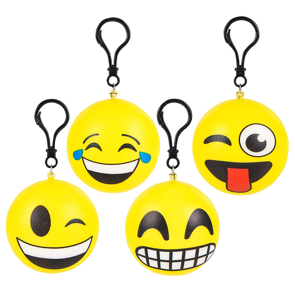 Emoticon Squish Backpack Clip (24 Pack Display)