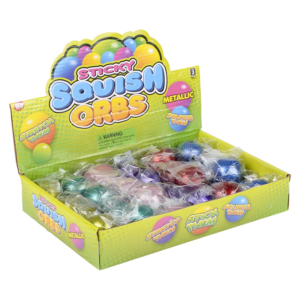 Squish Sticky Metallic Orbs (24 Display)
