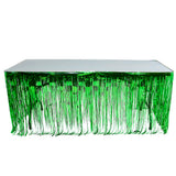 Green Metallic Fringe Table Skirt 144" x 30"