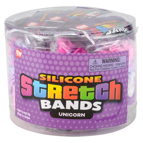 Unicorn Silicone Stretch Bands (144 Pc Can)