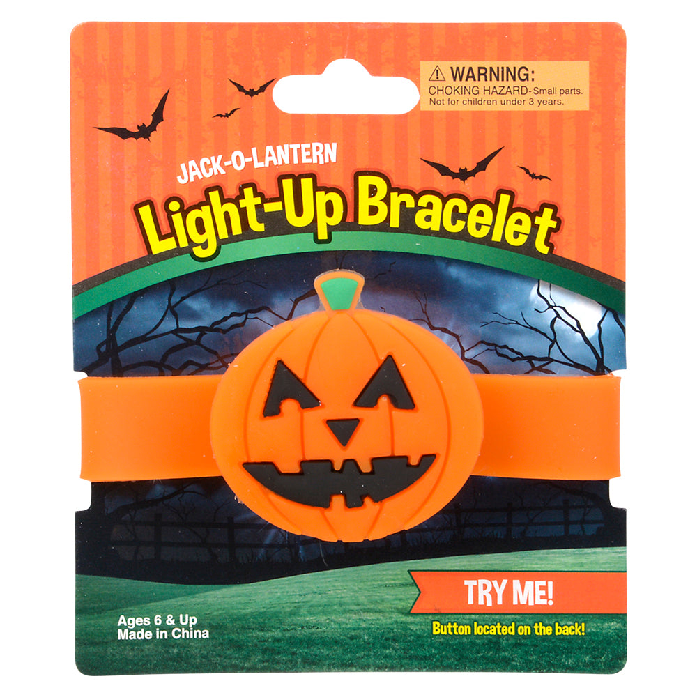 Light-Up Jack-O-Lantern Snap Bracelet (1 DZ)