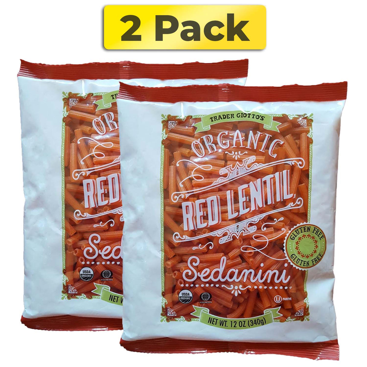 Trader Joes Organic Red Lentil Sedanini, 12 ounces