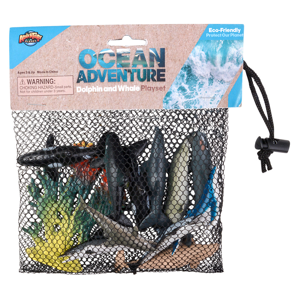 Dolphin And Whale Mesh Bag Play Set (12 Pc)
