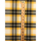 Yellow Plaid Polyester Poplin Fabric - Yellow/Gray/Black Plaid On White, 58/59" Width (1 Yard)