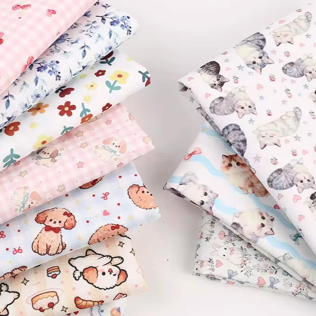 Cute Little Rabbit Print Canvas Fabric – DIY Material