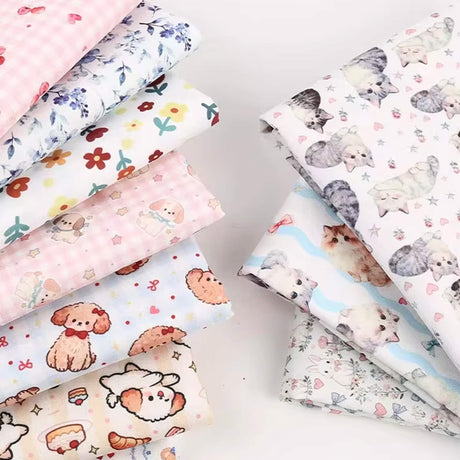 Cute Little Rabbit Print Canvas Fabric – DIY Material