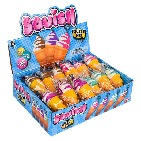 Squish Ice Cream Cone Backpack Clip (24 Pc Display)