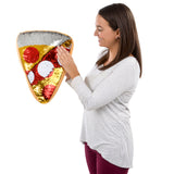 Plush Flip Sequin Pizza Pillow