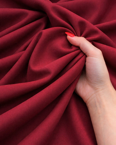 Stretch Denim Look Twill Burgundy