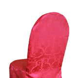 1 Piece Fuchsia Versailles Damask Jacquard Polyester Banquet Chair Cover