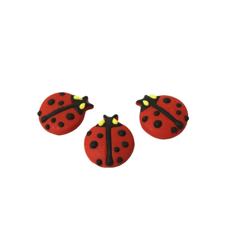 Ladybug Sugar Cake Toppers 12 Pack Edible Spring Cupcake Decorations