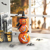 14.25-Inches Glitzhome Tabletop Lighted Jack-o-lantern Door decoration with Pumpkin stand