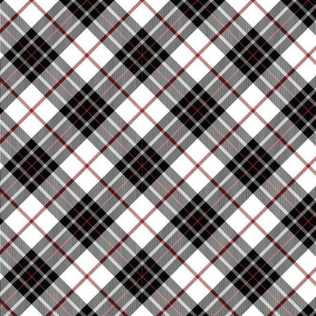 Black Plaid Cloud Cuddle Fabric 58/60"