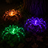 3 Pack Light Up Spider Halloween Decor Orange Green UV