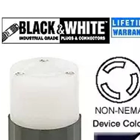 Non-NEMA Connector Industrial Black White