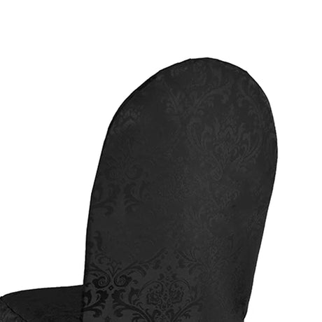 1 Piece Black Floral Damask Jacquard Chair Cover, Elegant Polyester Banquet Slipcover