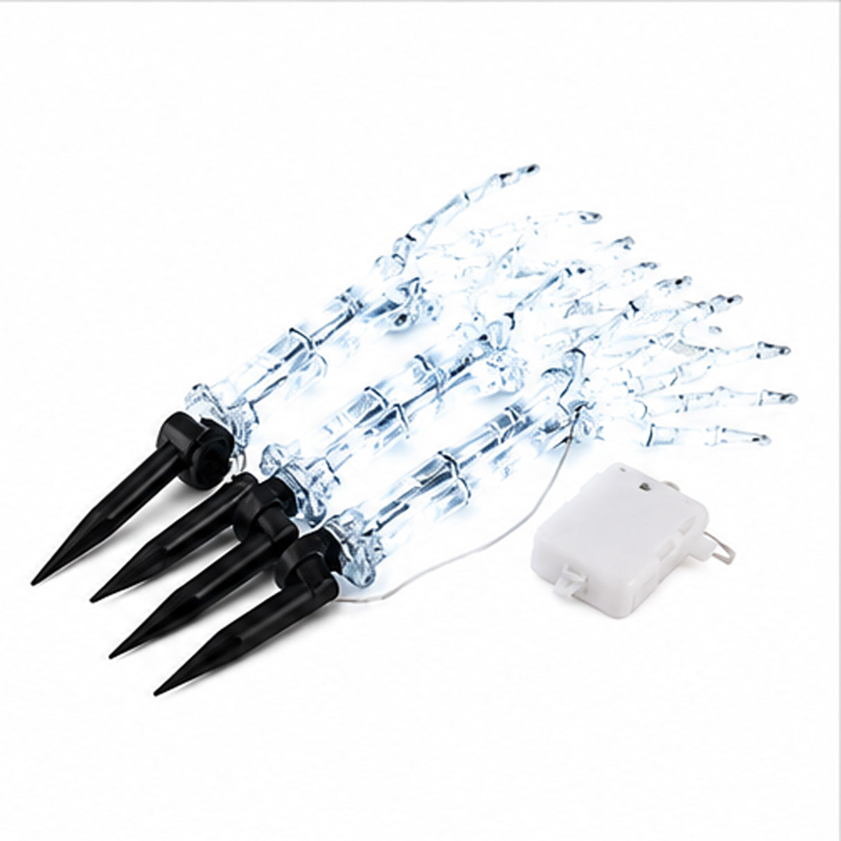 Cool White Light Ghost Hands Halloween Decor 2 Pair Set