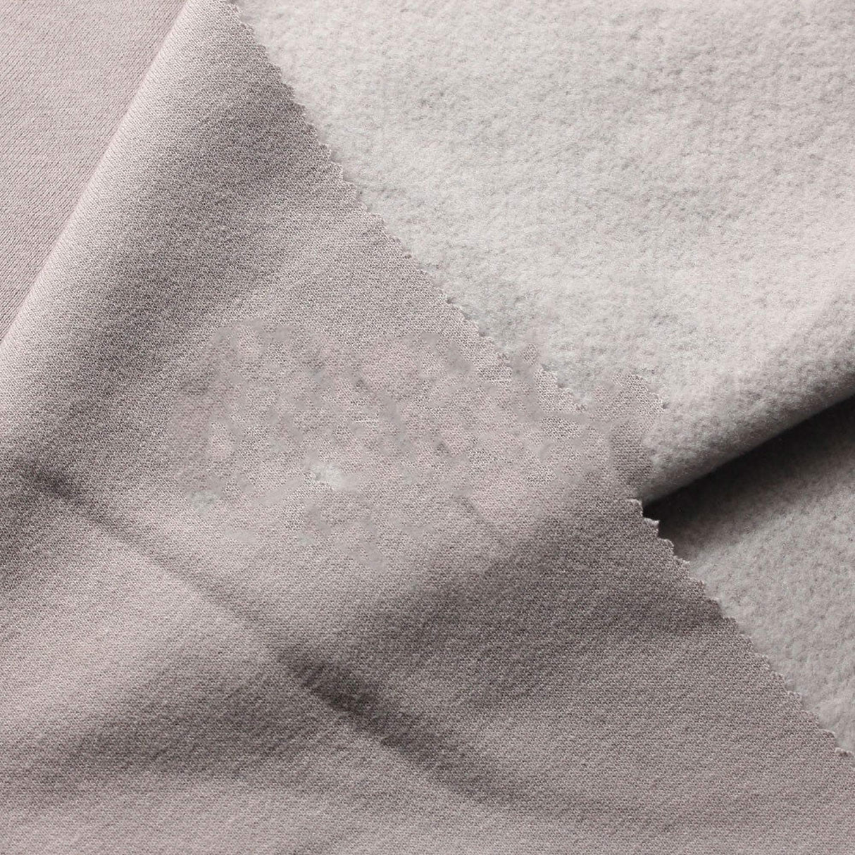 Fleece Solid Cotton Polyester Fabric - Gray Solid, 58-60" Width, 300 GSM (1 Yard)