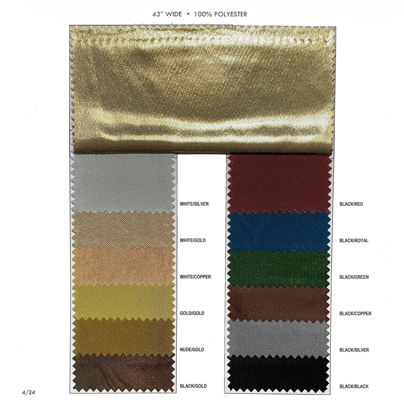 Liquid Lame Polyester Fabric - Shimmering Metallic Finish, 43" Wide (1 Yard)