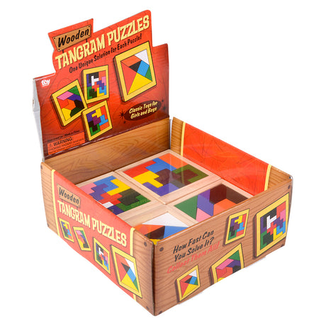 Wooden Tangram Puzzles (24 Pc Display)