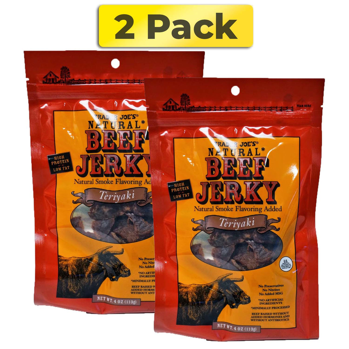 Trader Joe's Natural Beef Jerky Original Flavor 4 Ounce Package (Original)