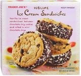 Ice Cream Sandwich Chocolate Chip Cookie Vanilla Frozen Dessert 20 Fl Oz