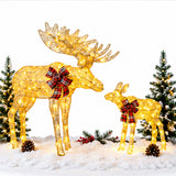 Lighted Moose Christmas Decor Set Warm White LED Lights