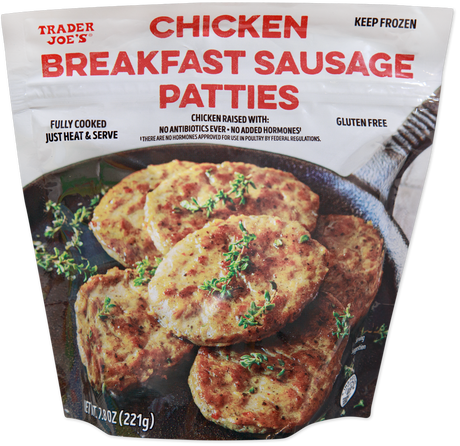 Chicken Breakfast Sausage Patties Fully Cooked Frozen Sausage 7.8 Oz