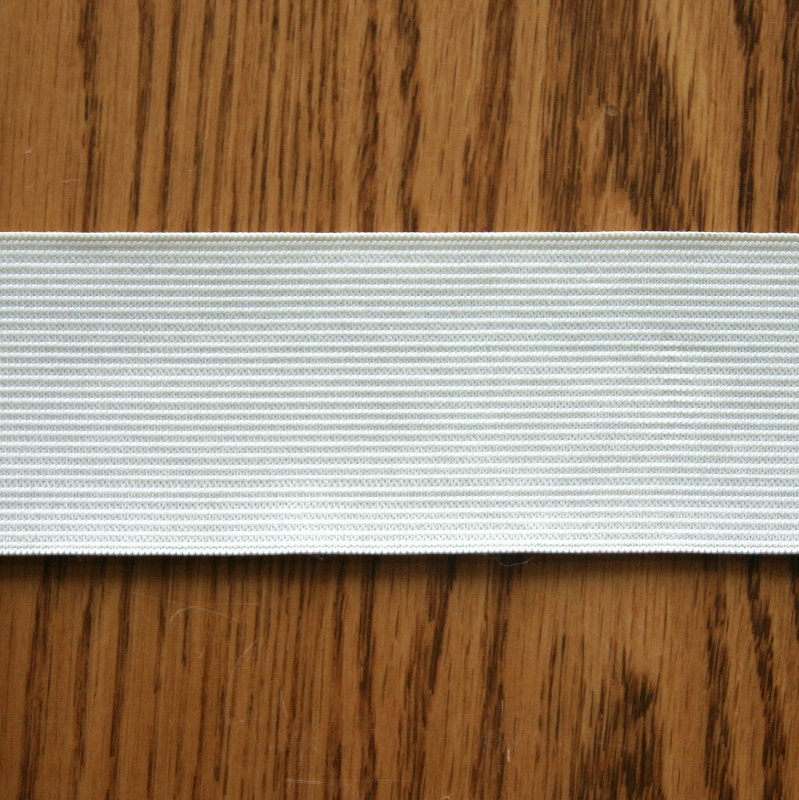 2" Wide White Braided Elastic Trim