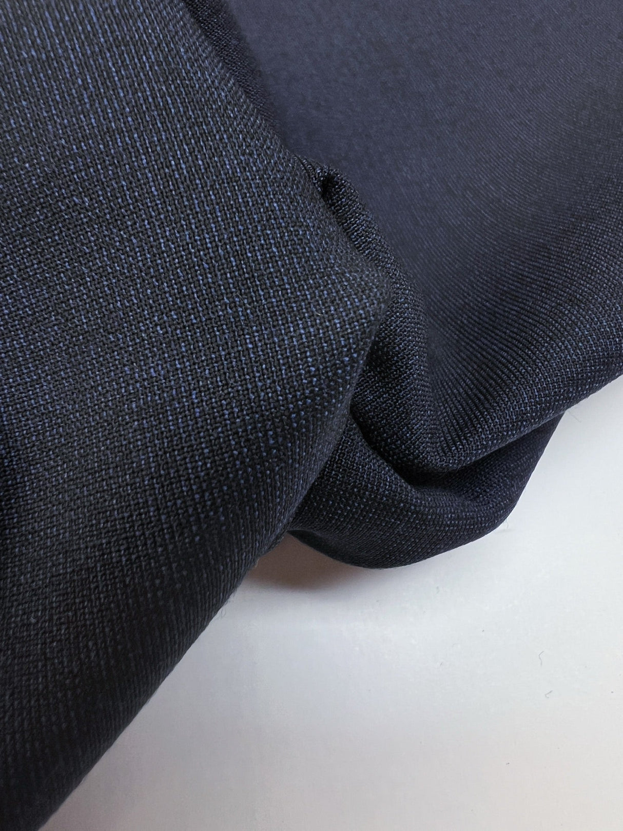 Wool Stretch Fabric Blue Black