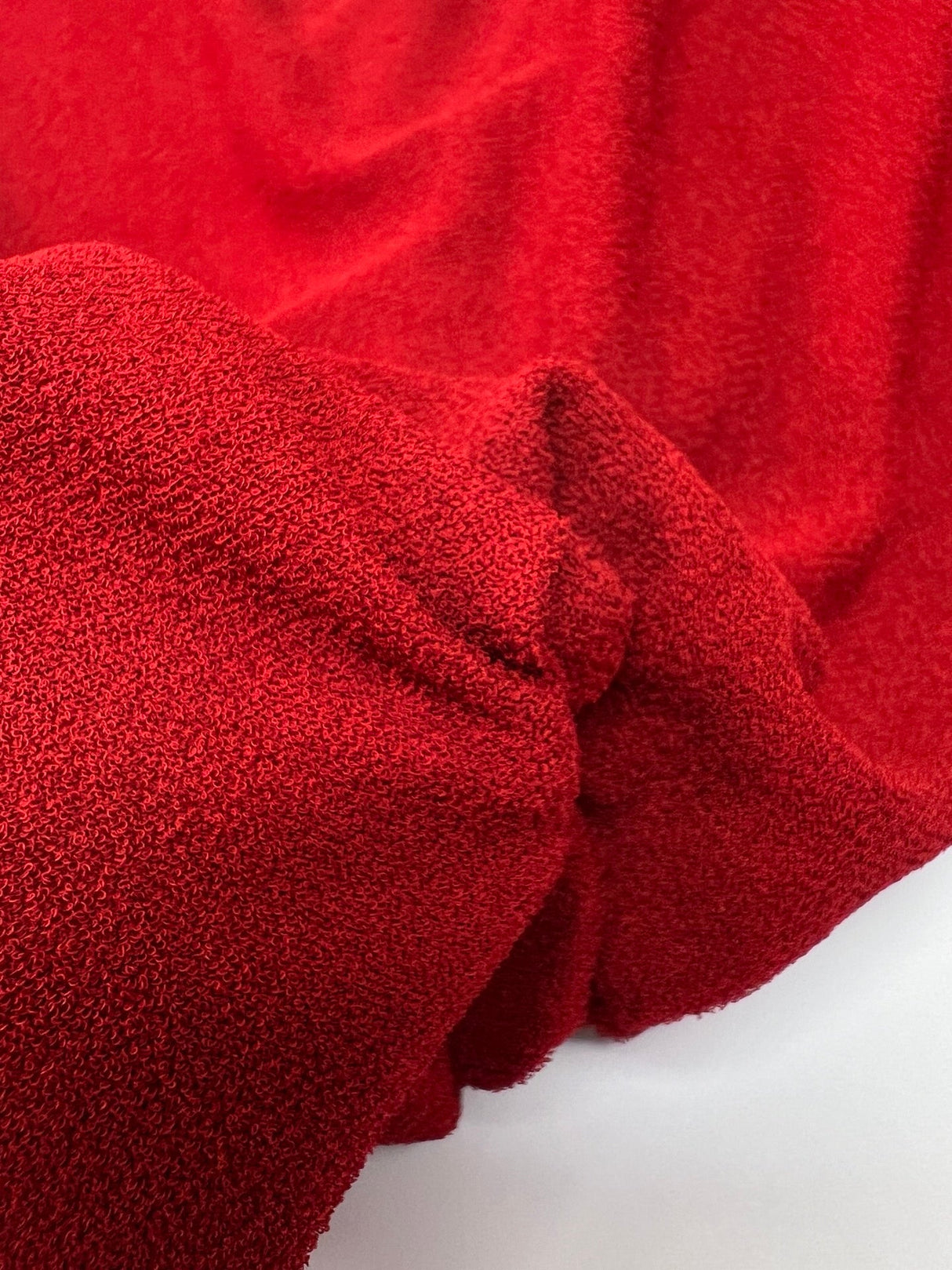 Red Terry Cloth Knitted Fabric