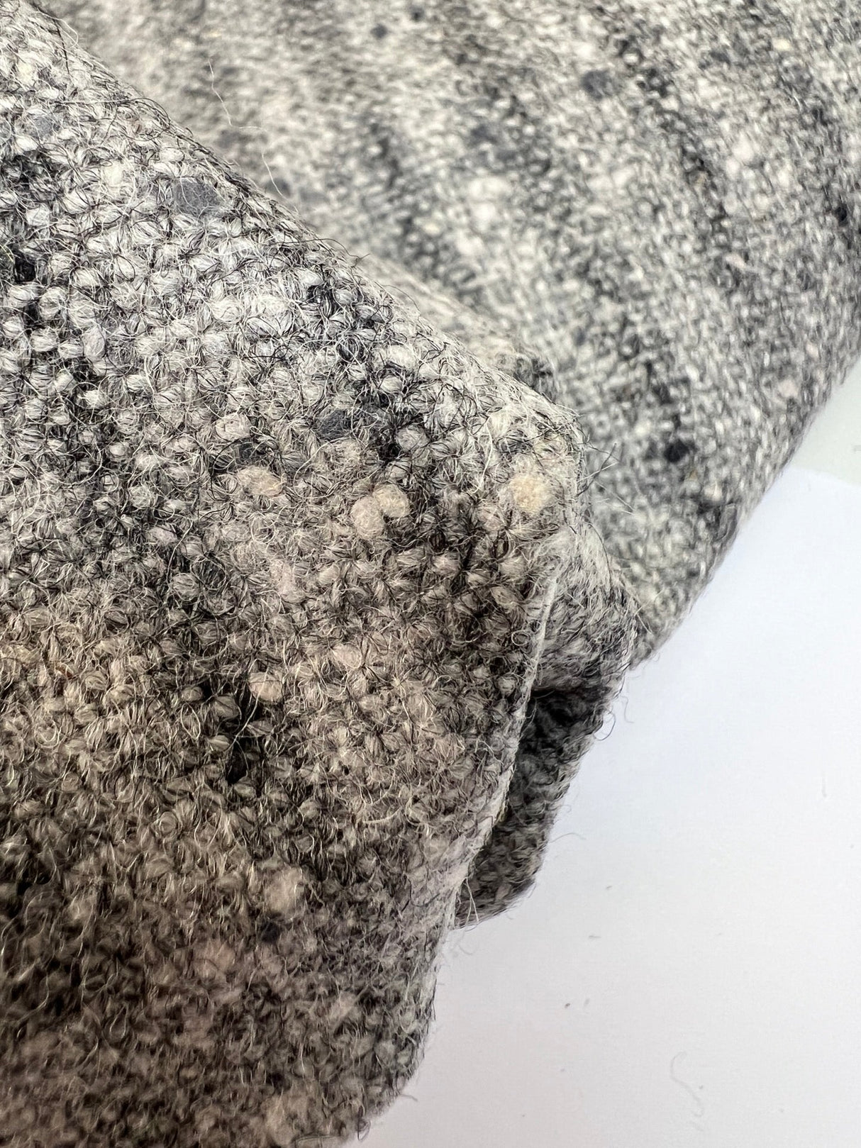 Gray Wool Flammé Stripe Fabric
