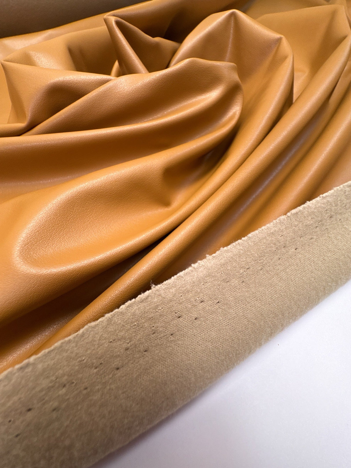 Brown Eco Leather Knitted Blend