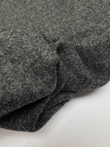 Wool Tweed Fabric Melange Gray