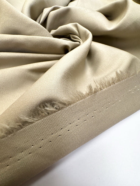Cotton Viscose Twill Beige Stretch