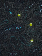 Cotton Stretch Knitted Fabric in Gray Blue Print