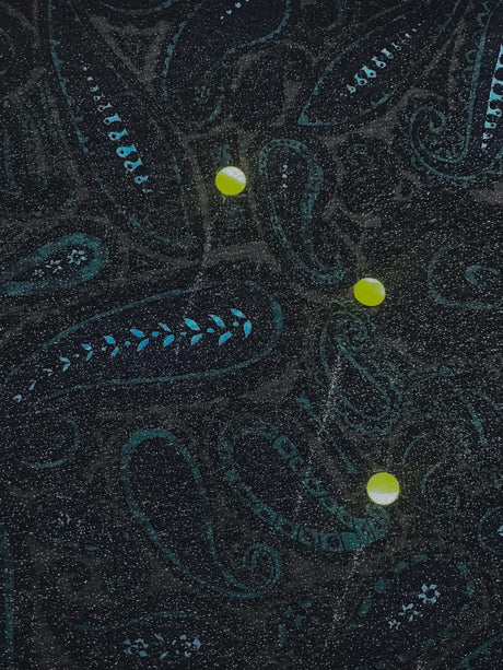 Cotton Stretch Knitted Fabric in Gray Blue Print