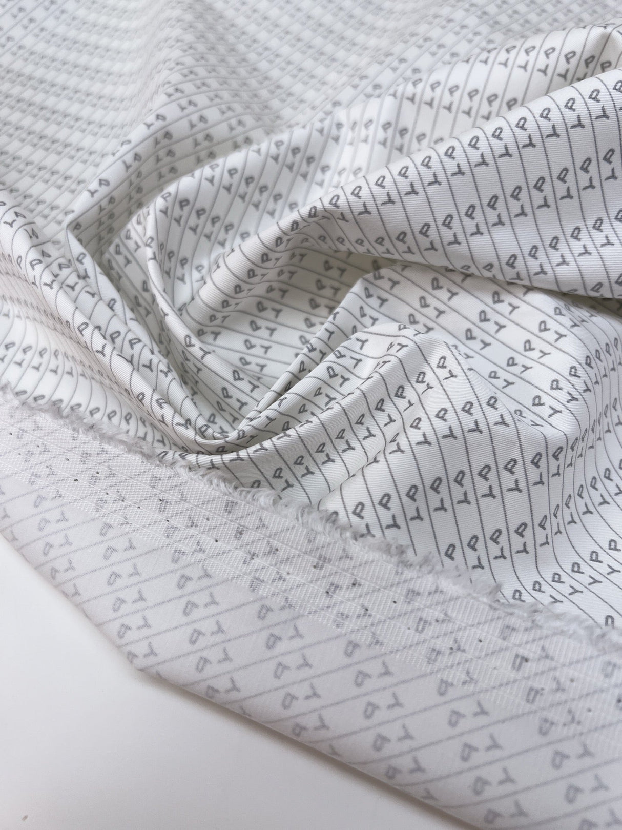 Cotton Twill Printed White