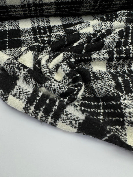 Wool Blend Tweed Bouclé Black White