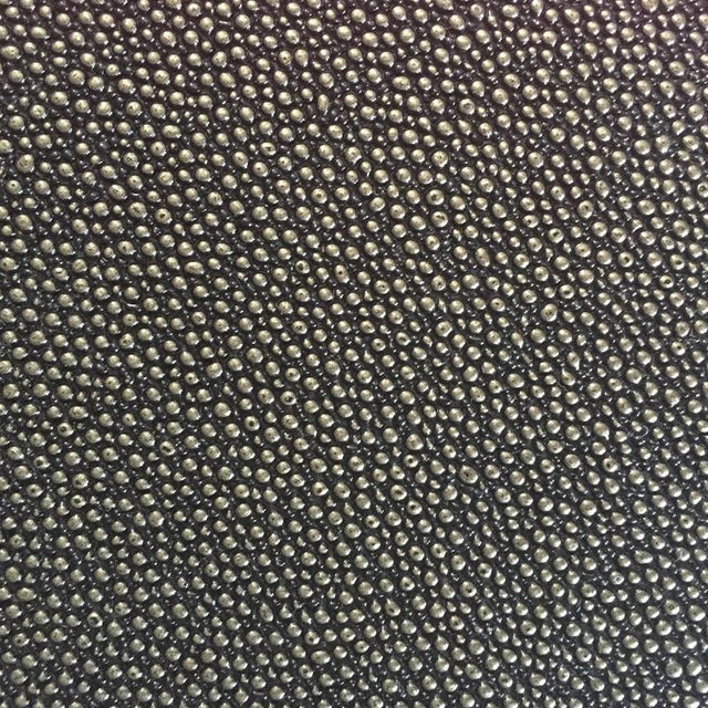 Black Gold Grain Reptile Embossed Vinyl Fabric,