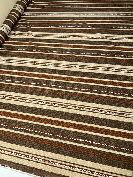 Polyamide Striped Fabric Brown Beige