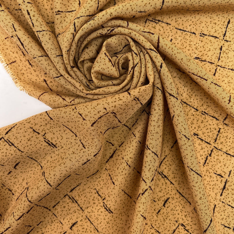 Acrylic Woven Printed Brown Beige Fabric