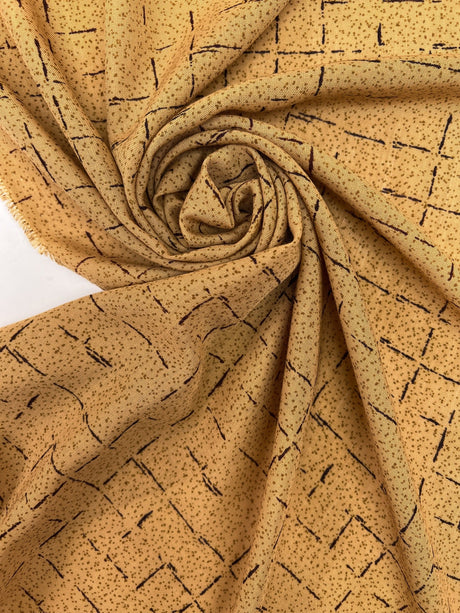 Acrylic Woven Printed Brown Beige Fabric