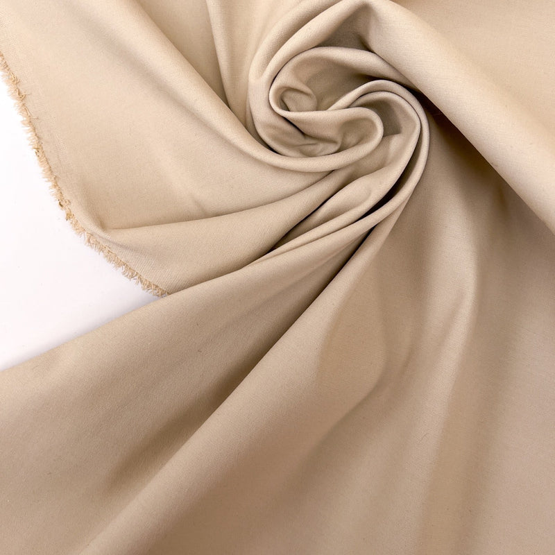 Cotton Polyester Doubleface Stretch Fabric Gray Beige