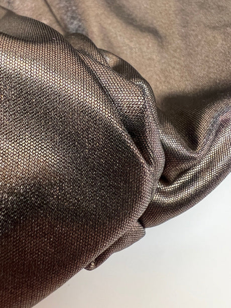 Golden Knitted Fabric With Moiré